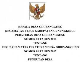 PERATURAN DESA GIRIPANGGUNG NOMOR 10 TAHUN 2017